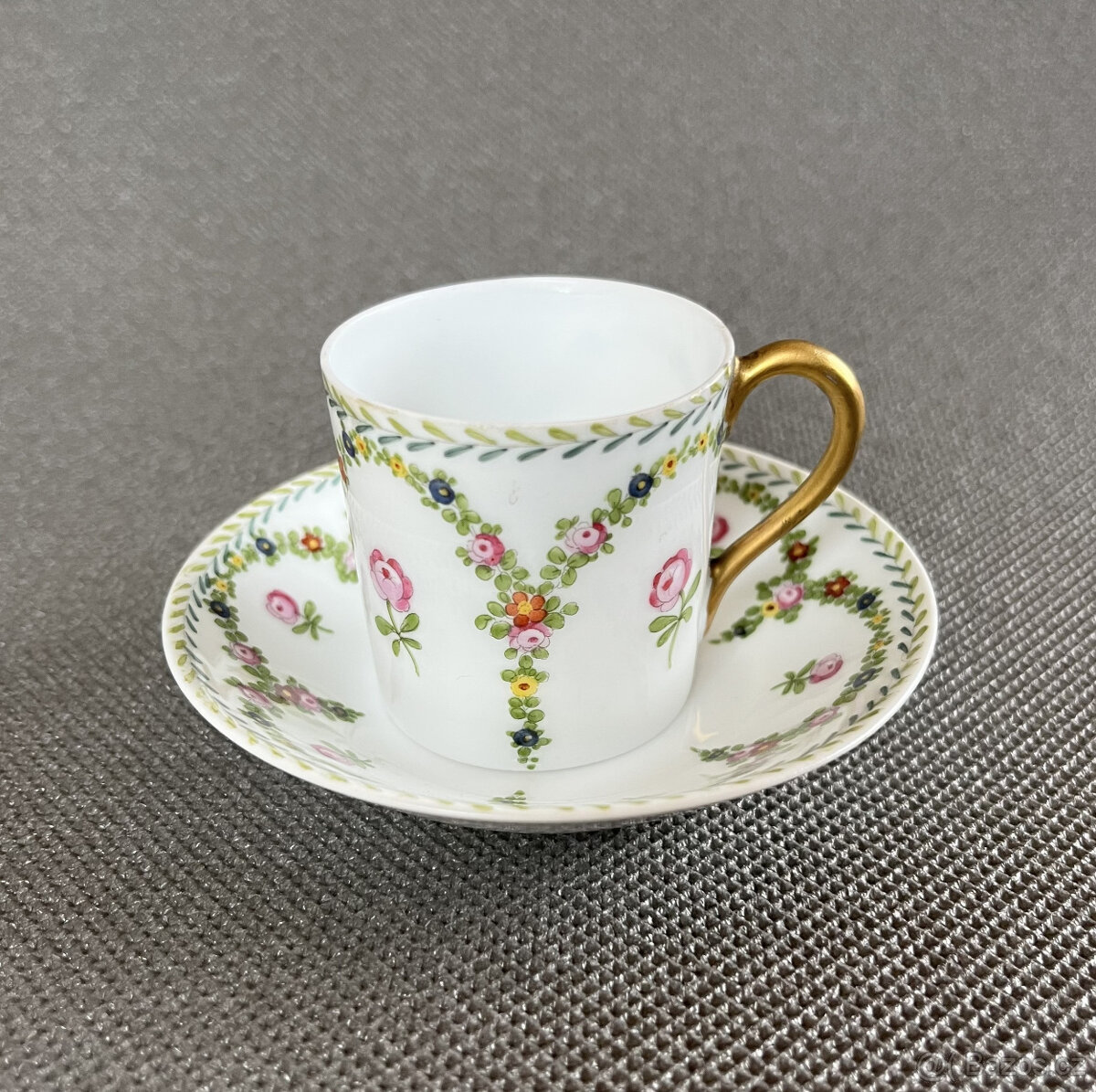 Starožitný mini šálek s podšálkem 50ml, Nymphenburg