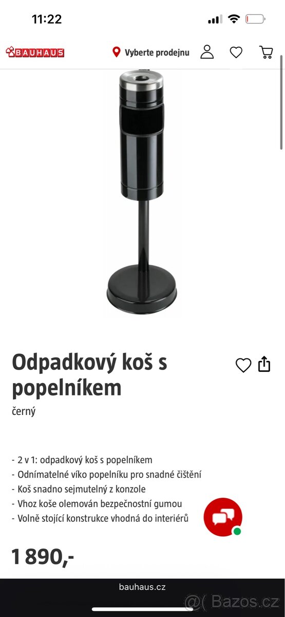 Odpadkový koš s popelníkem - novy nepouzity