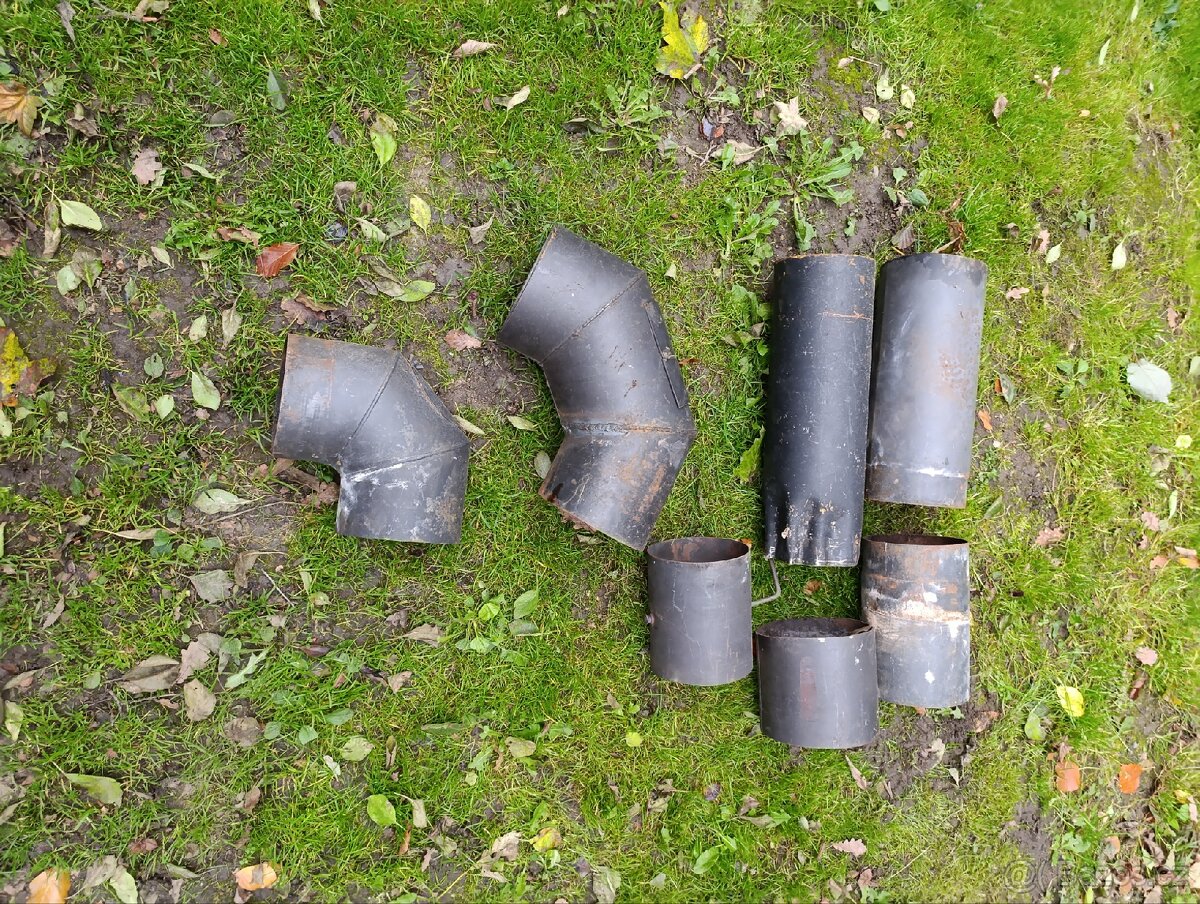 Silnostěnné, komínové roury - černý plech