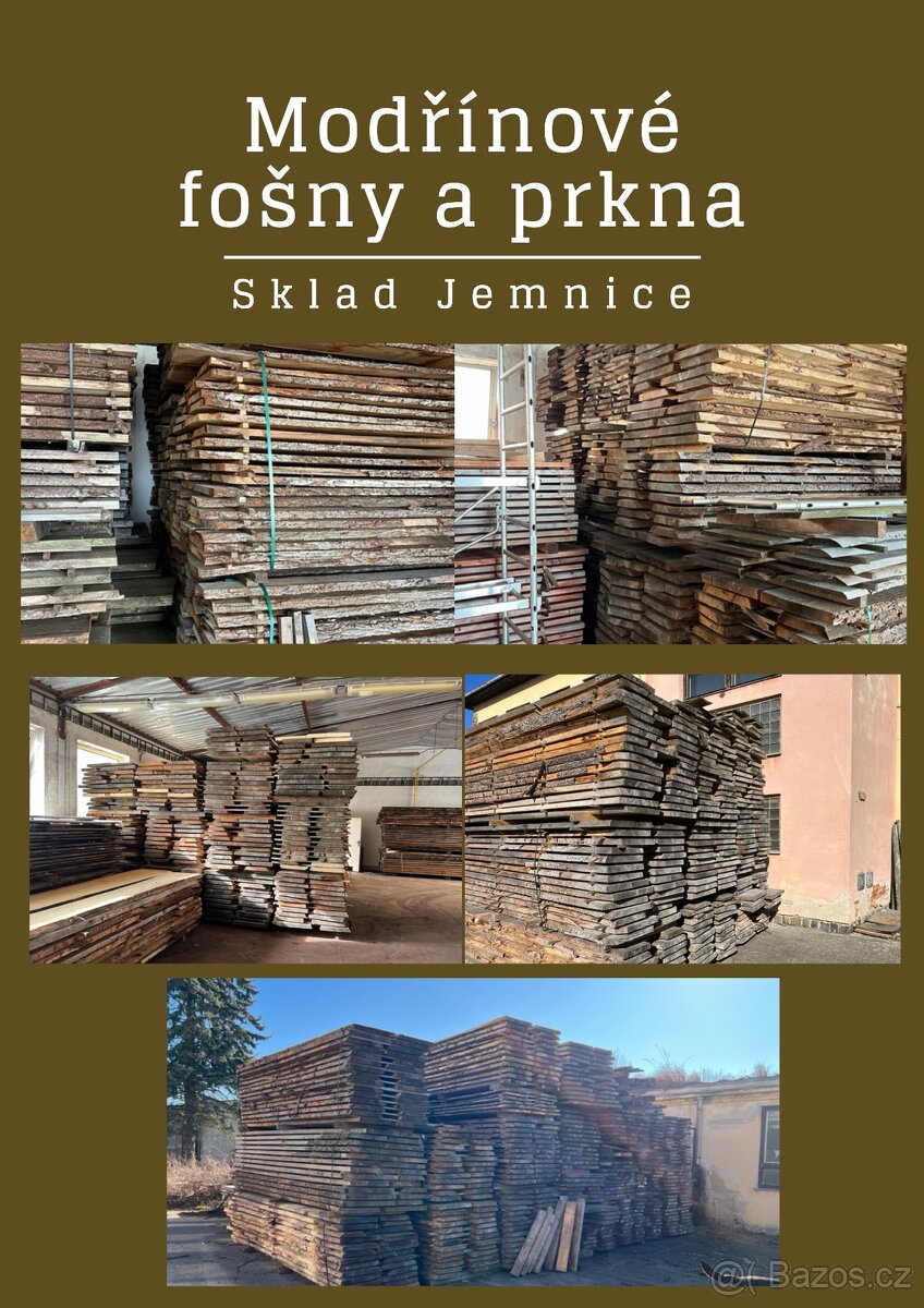 NABÍZÍME - MODŘÍNOVÉ FOŠNY A PRKNA