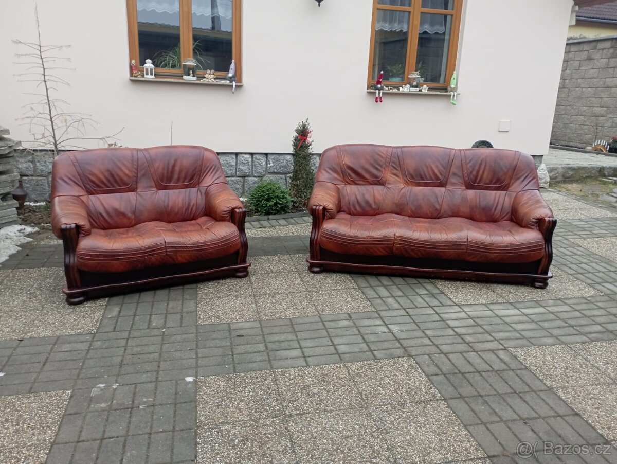 Kožená sedací souprava 3+2