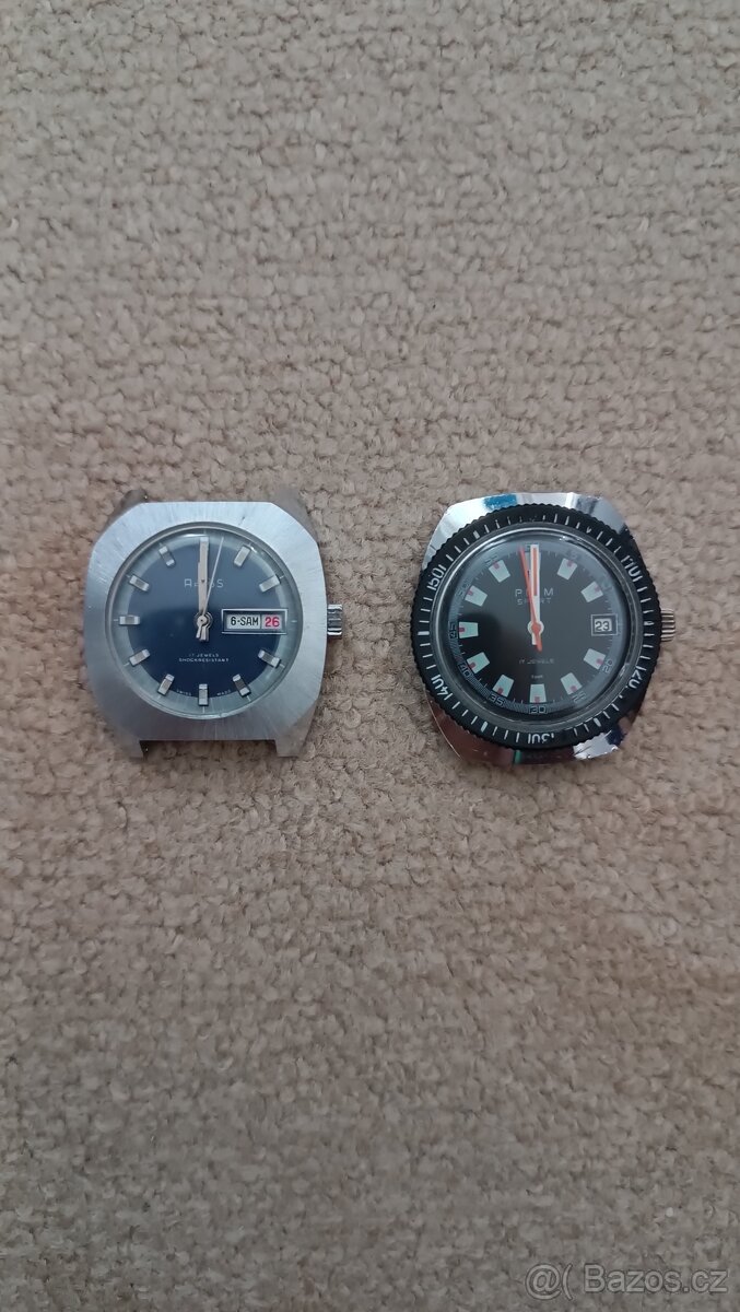 Švýcarské mechanické (natahovací) hodinky Arios a české PRIM