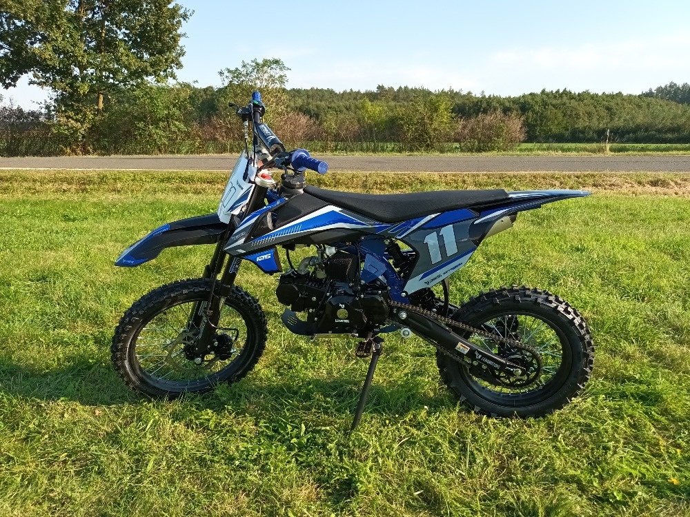 Pitbike Shark E-start 125ccm 17x14 modrá