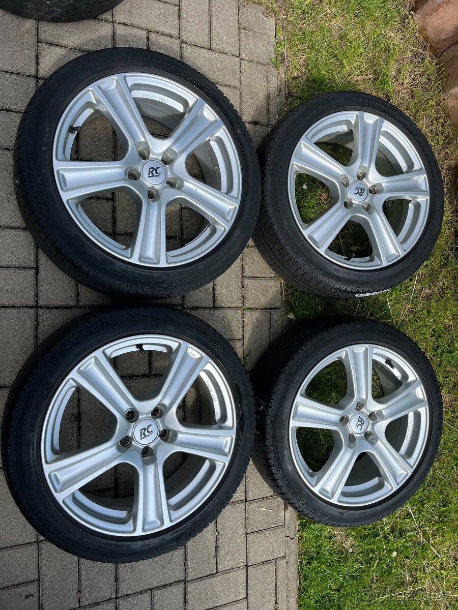 4x alu disky 5x100 R17, letní pneu 70%