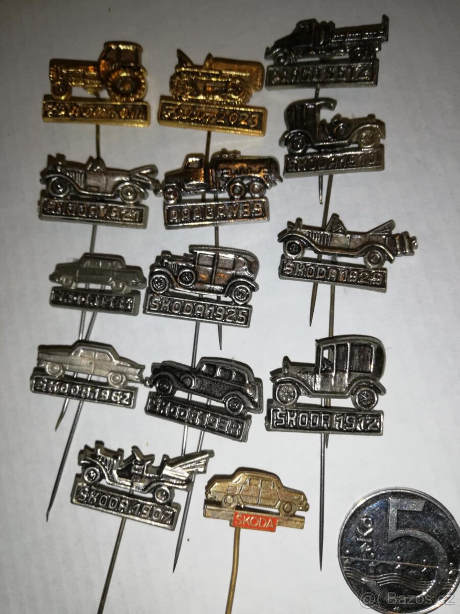 Prodám pěknou sadu odznaků vozidel Škoda,Praga,Zetor