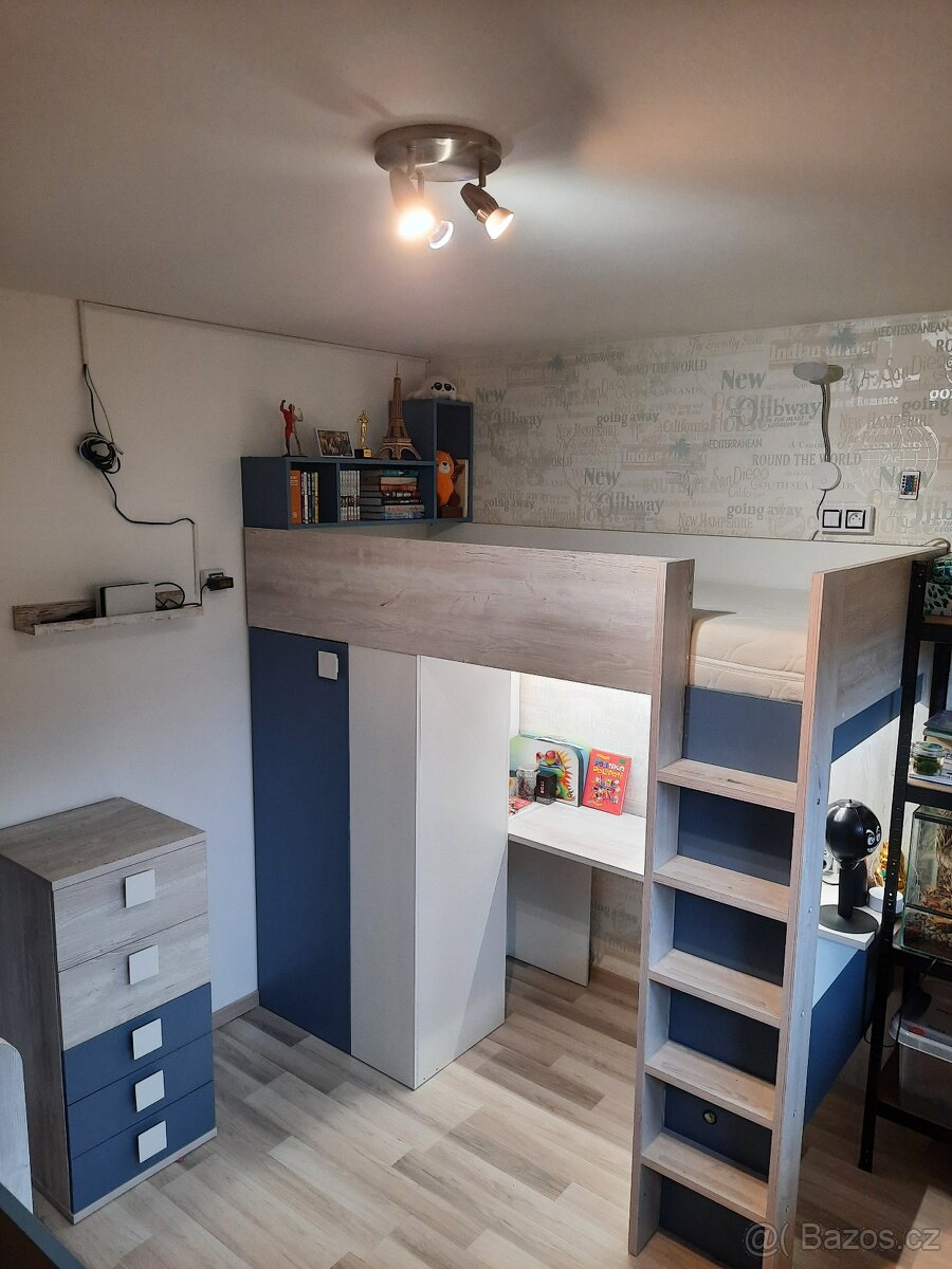 Chytrý dětský/studentský pokoj pro 2 sourozence