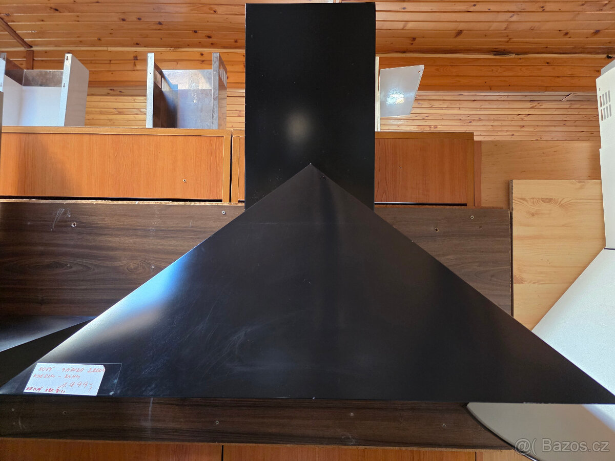 Nástěnný, komínový odsávač par, 90cm, černý, záruka 2 roky