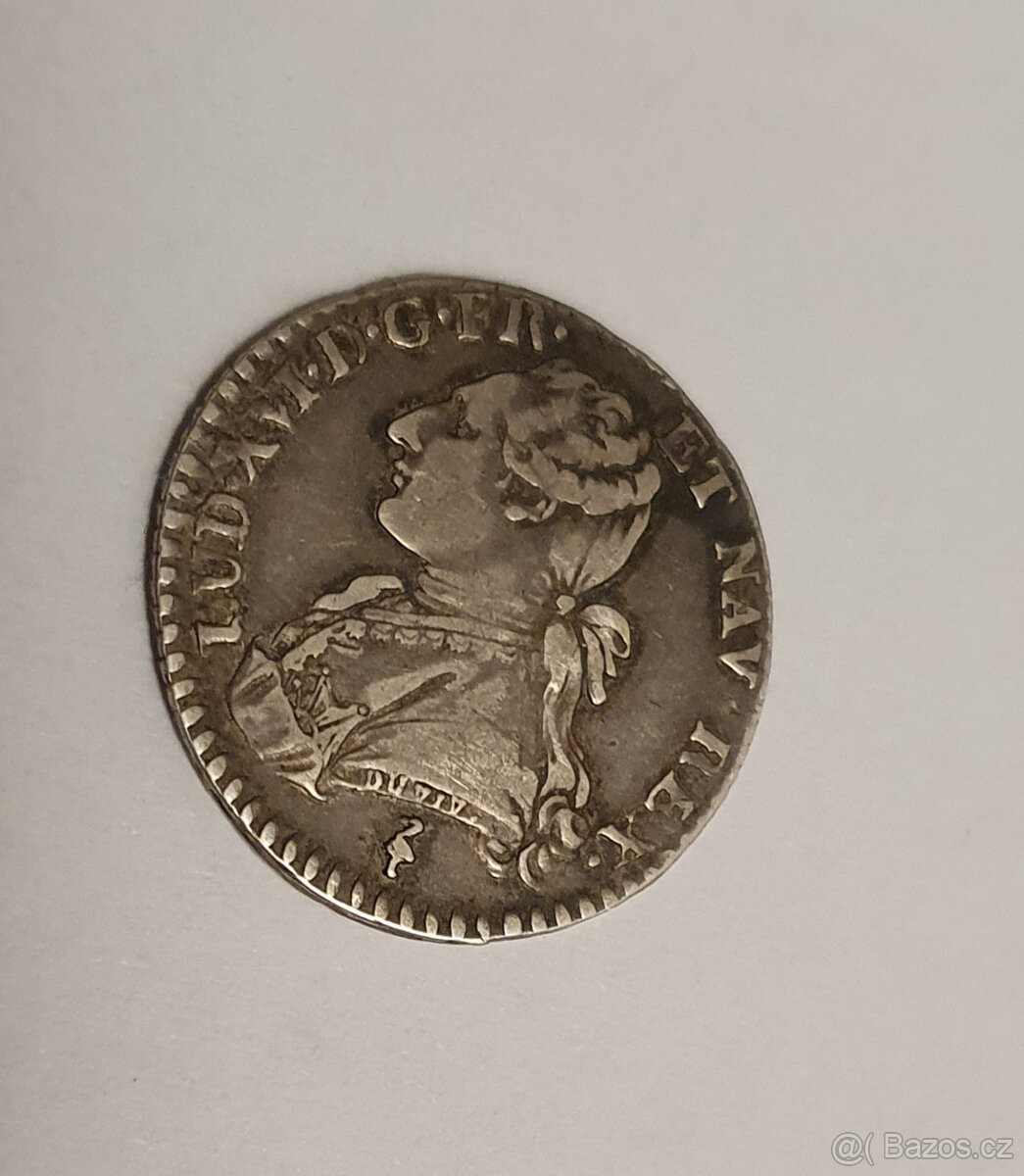 Stribrna mince Louis XVI 1783 Paris