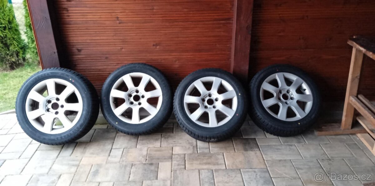 ALU R16 rozteč 5x112 + Nové celoroční pneu, cena 8000