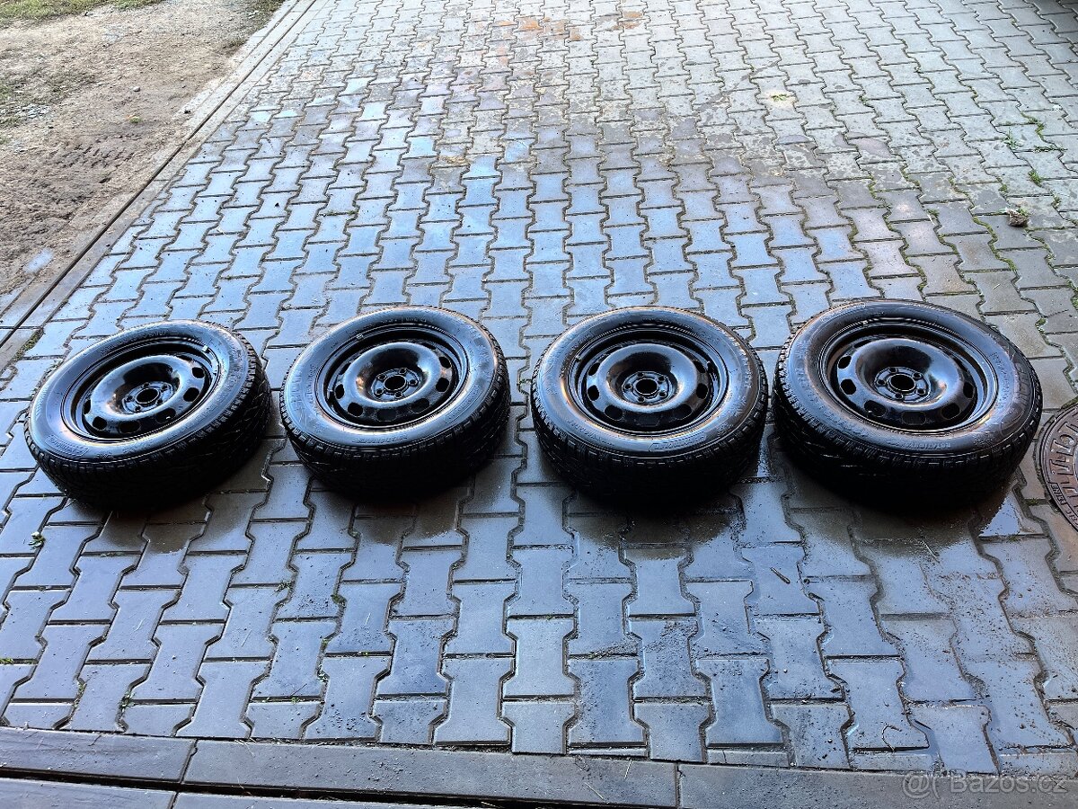 Zimní kola plechové disky 5x100 r15 pneu 195/65r15