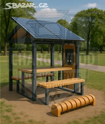 Solární odpočívadlo s nabíjením elektrokol a USB