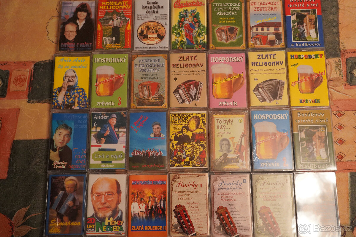 kazety mix dechovky i klasika, všehochuť+CD vážné hudby