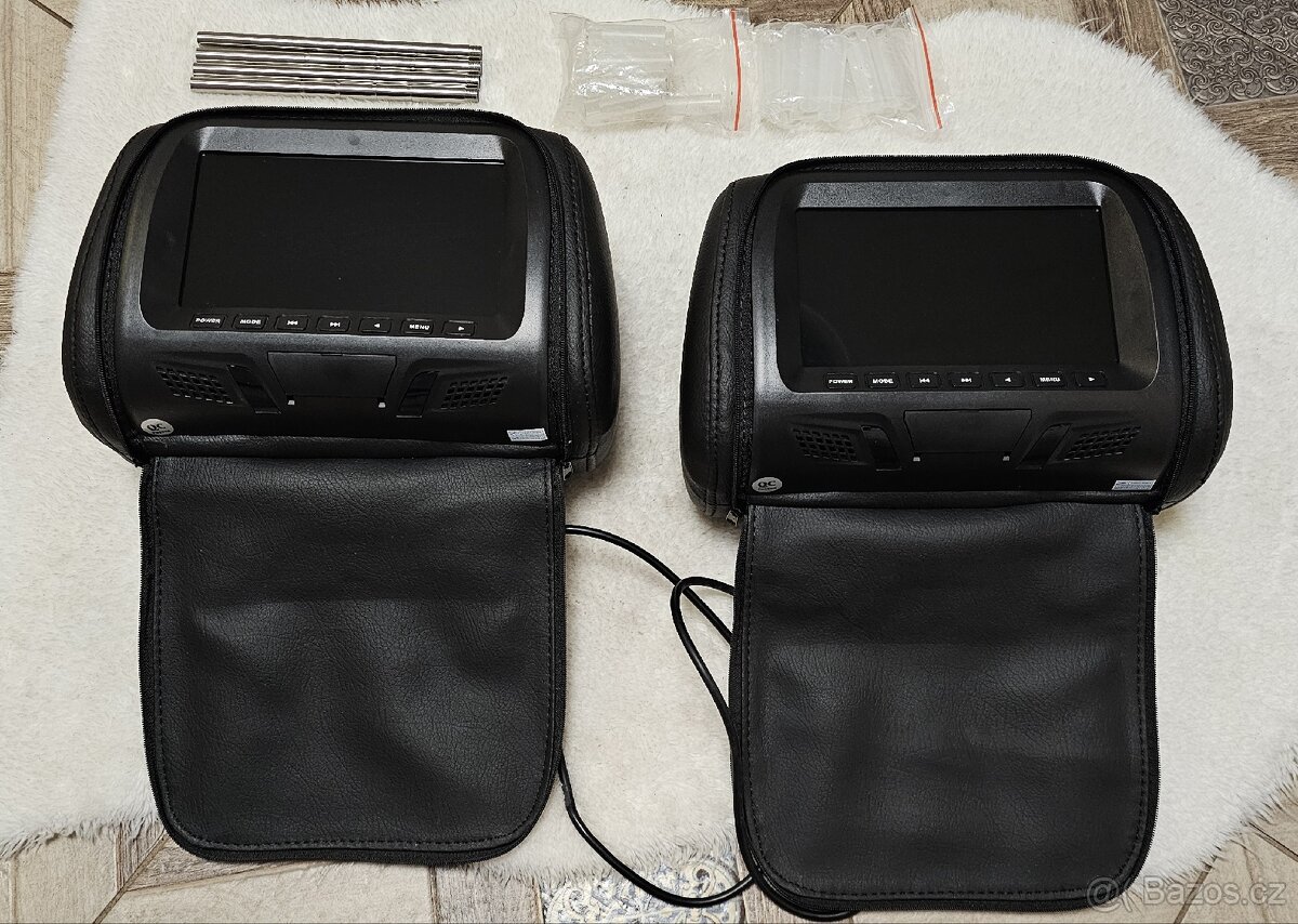 Opěrky hlavy do auta s LCD displejem