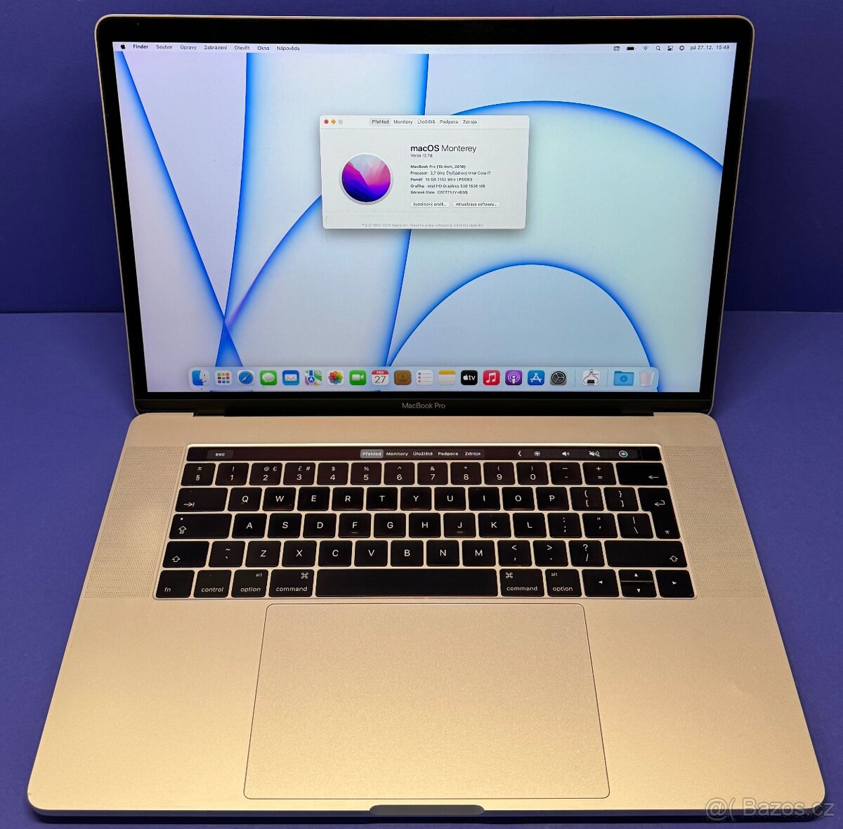 MacBook Pro 15” 2016/16GB RAM/Intel i7/512GB SSD/ Záruka