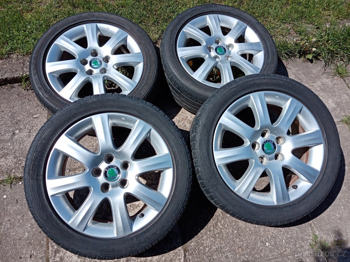 Obutá alu kola 15ky 5x100 ŠKODA VW SEAT AUDI - dobírka možná