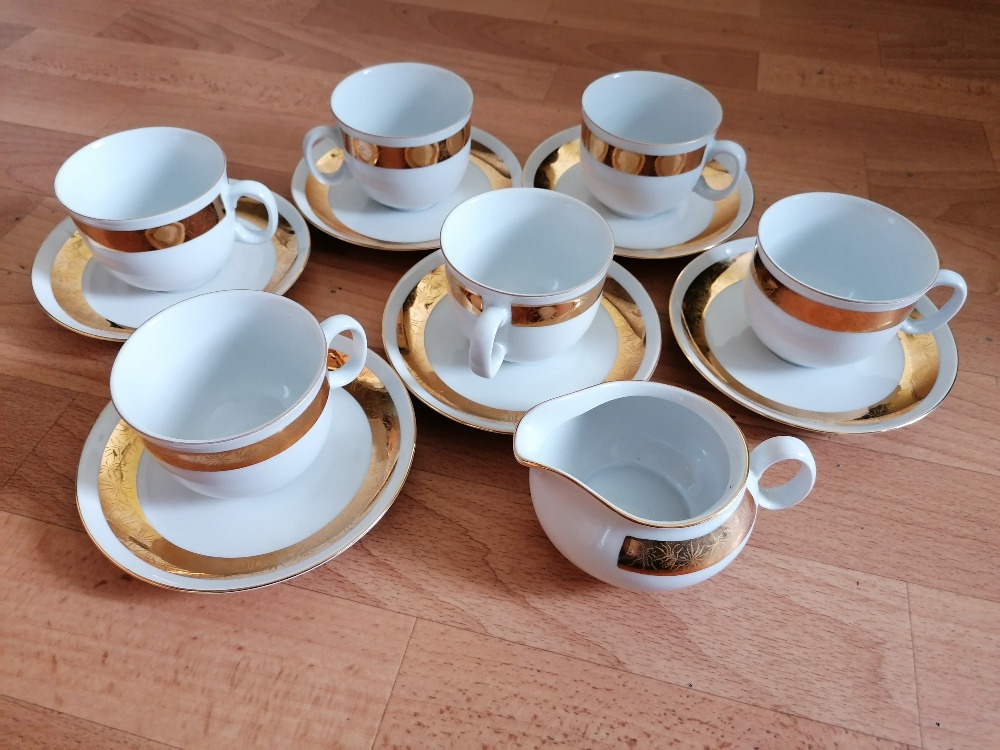 Starožitný porcelánový čajový kávový jídelní servis sada