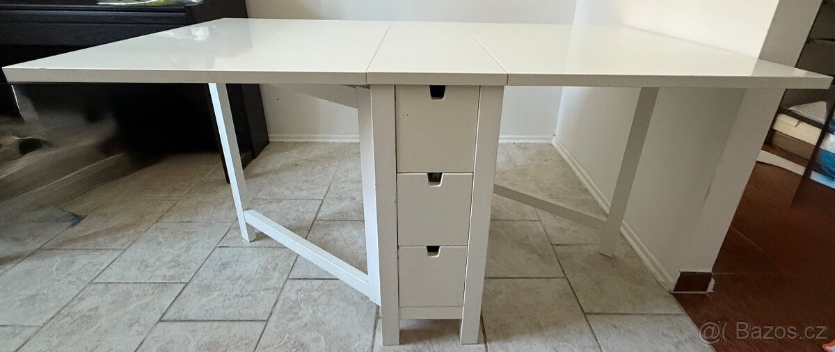 IKEA Stůl se sklopnými deskami, bílá