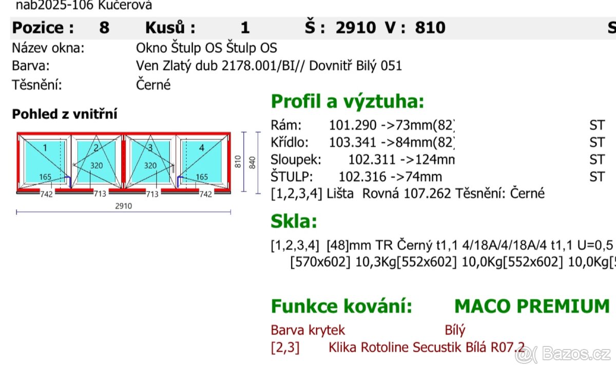 Okno plastové VEKA SOFTLINE 82MD
