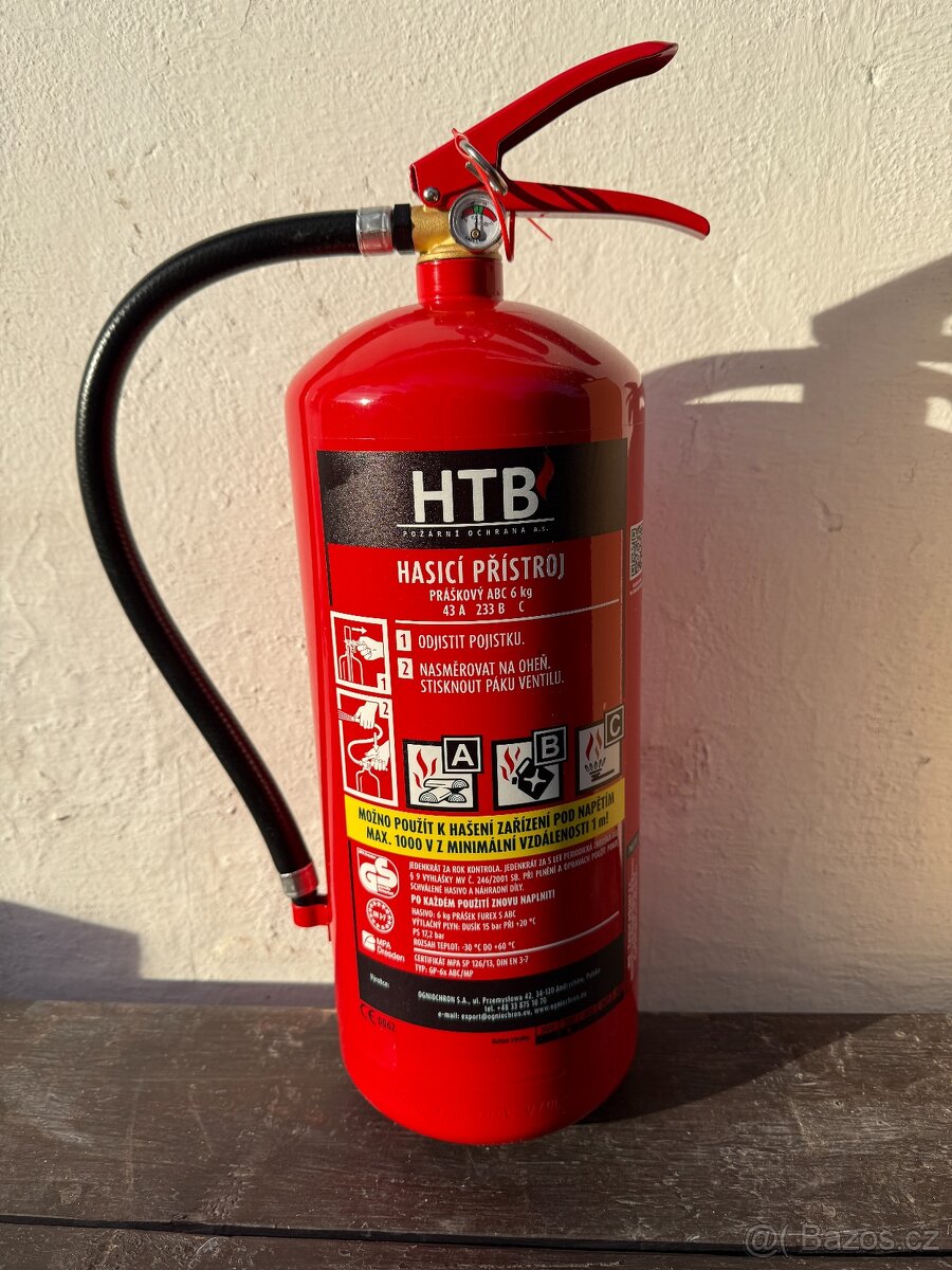Práškový hasicí přístroj 6kg 43A - nový