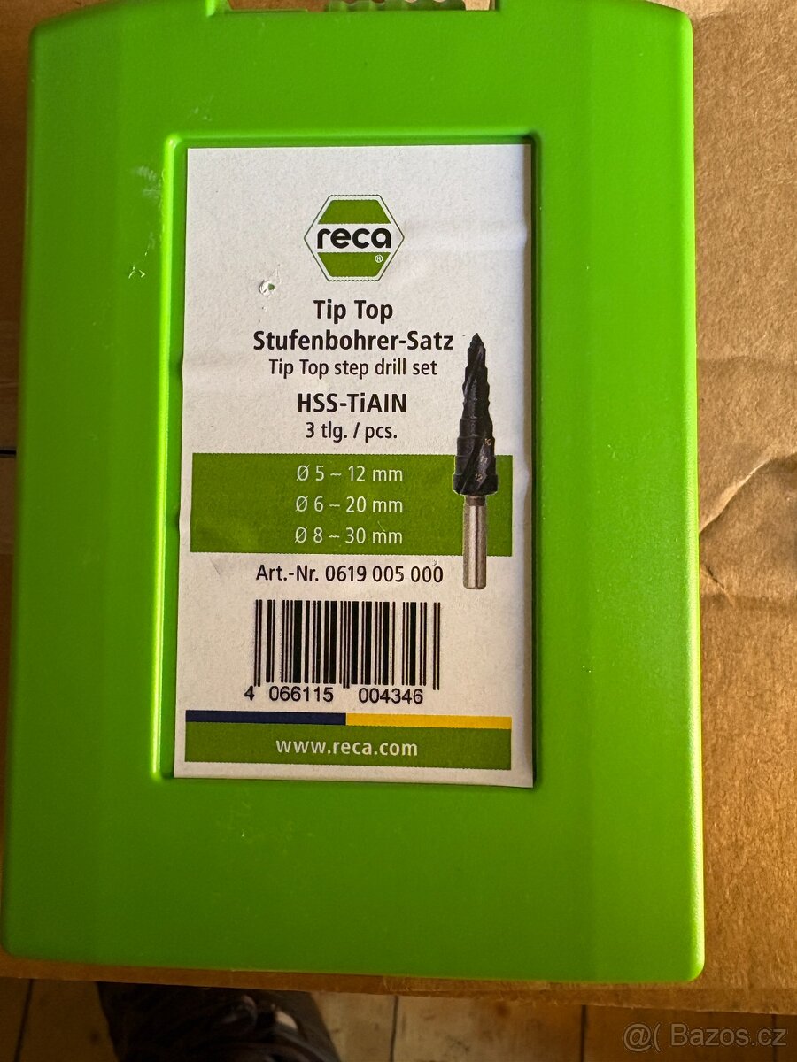 RECA - sada - stupňovité vrtáky TiAIN HSS