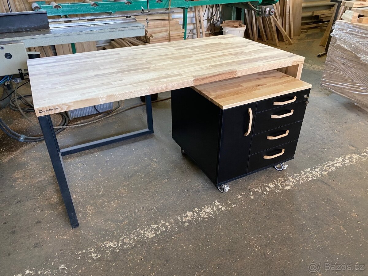 Kancelářský stůl + kontejner - ČERNÁ