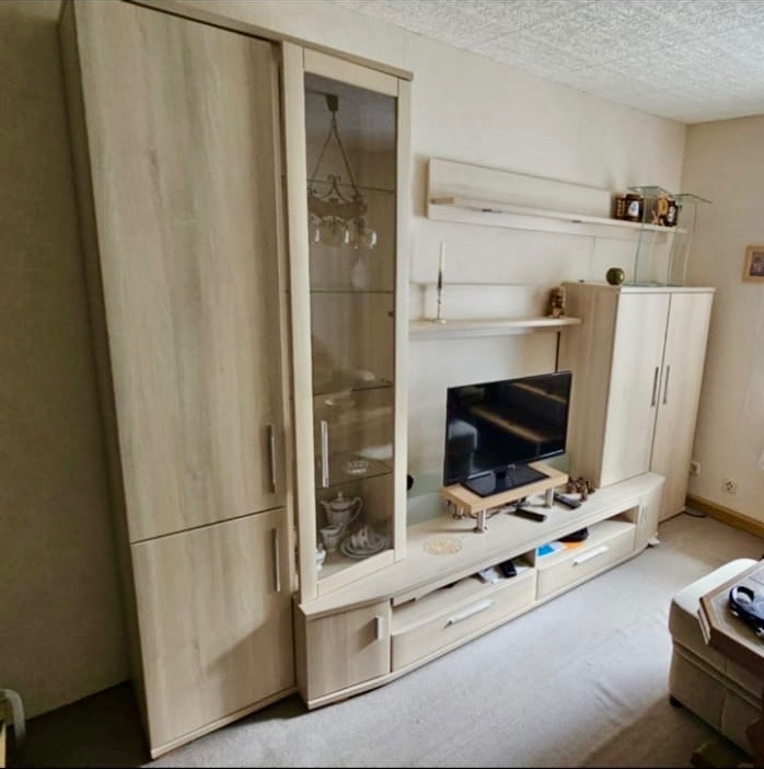 Stěna obývací s osvětlením