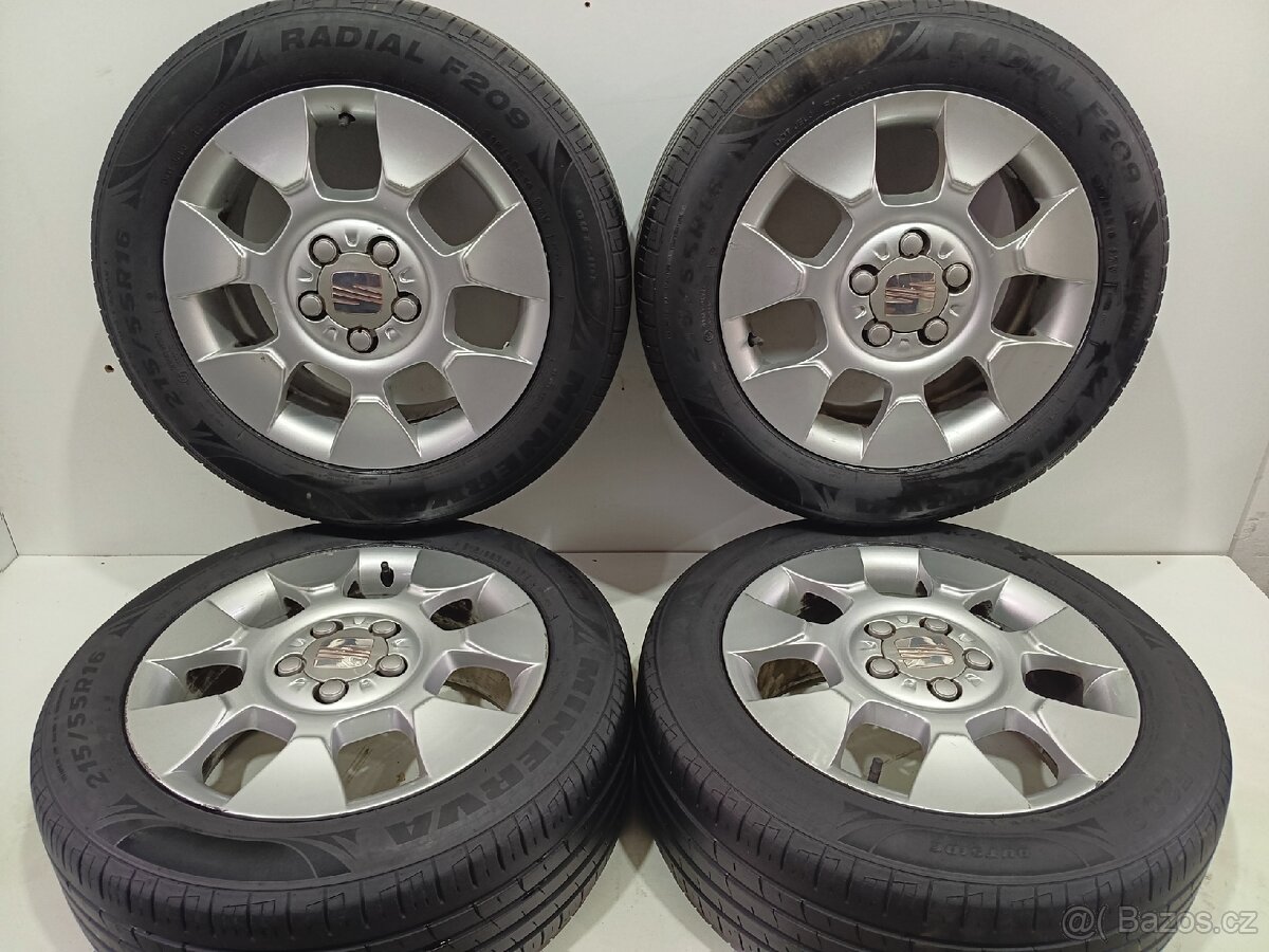 Letní alu kola SEAT 5x112 R16 ET58 pneu 215/55/16/Nexen