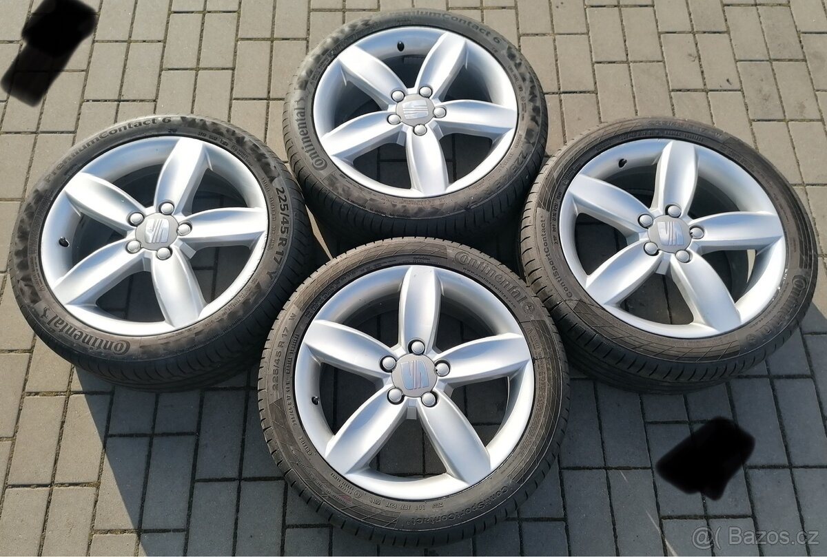 5x112 - 17" alu + letní 225/45 Continental 7,5mm