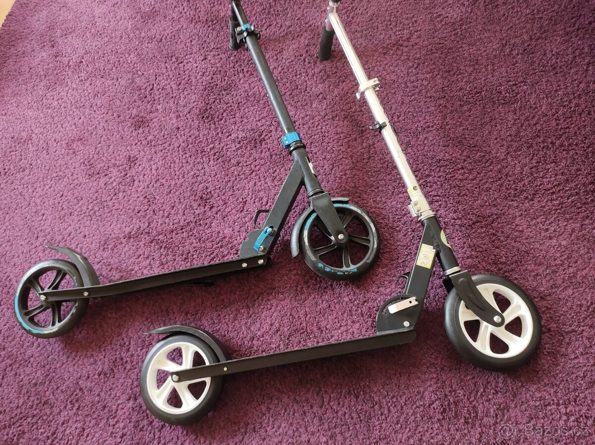 koloběžka scooter velká kola 200mm hliníková skládací 2ks