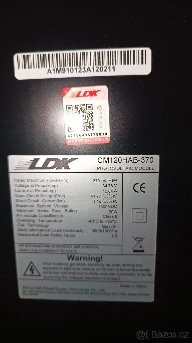 Jeden FV panel 370W