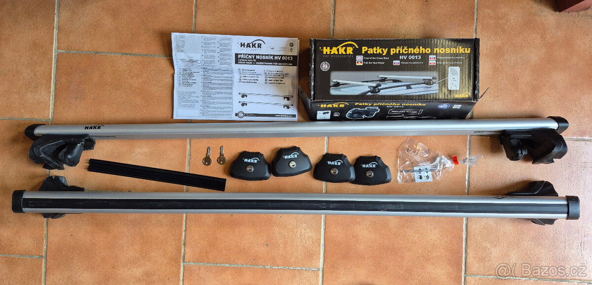 Střešní nosič, příčníky HAKR na hagusy, lyžiny 120cm