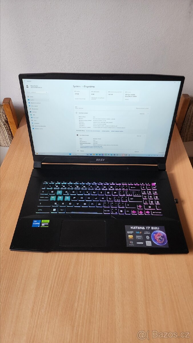 MSI Katana 17 16/512 GB Geforce rtx 3050