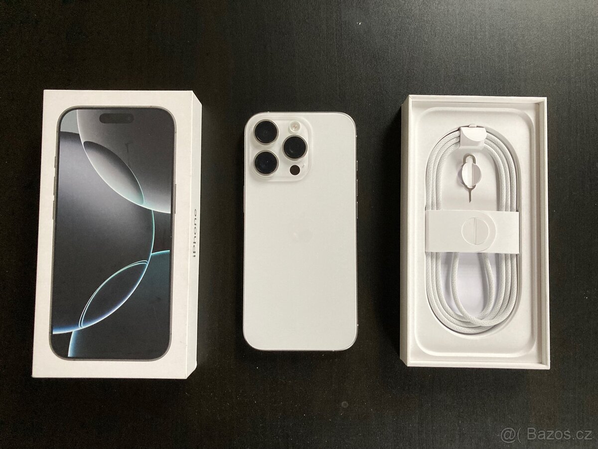 iPhone 16 pro 128 GB White 100% Kondice bat.