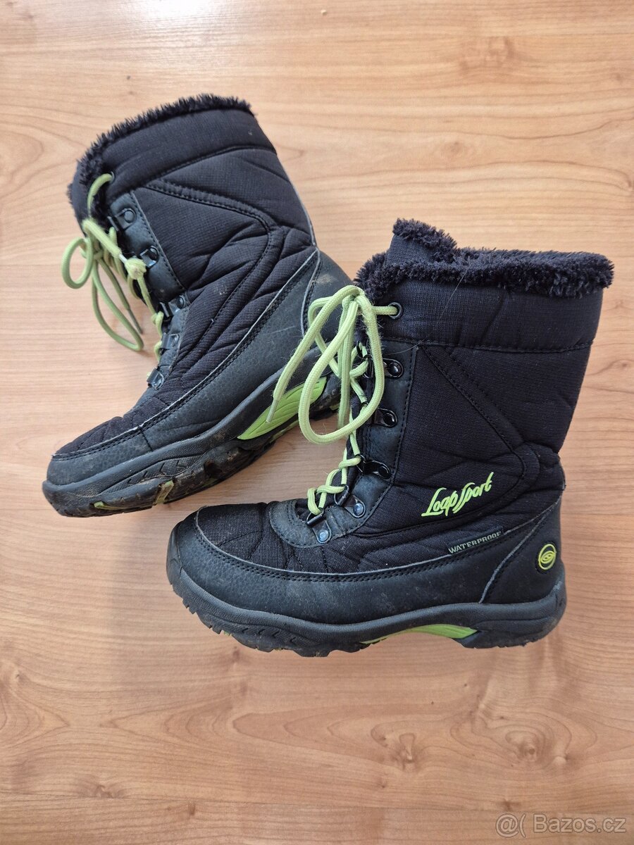 Zimní boty loap v.35 sněhule černo zelené