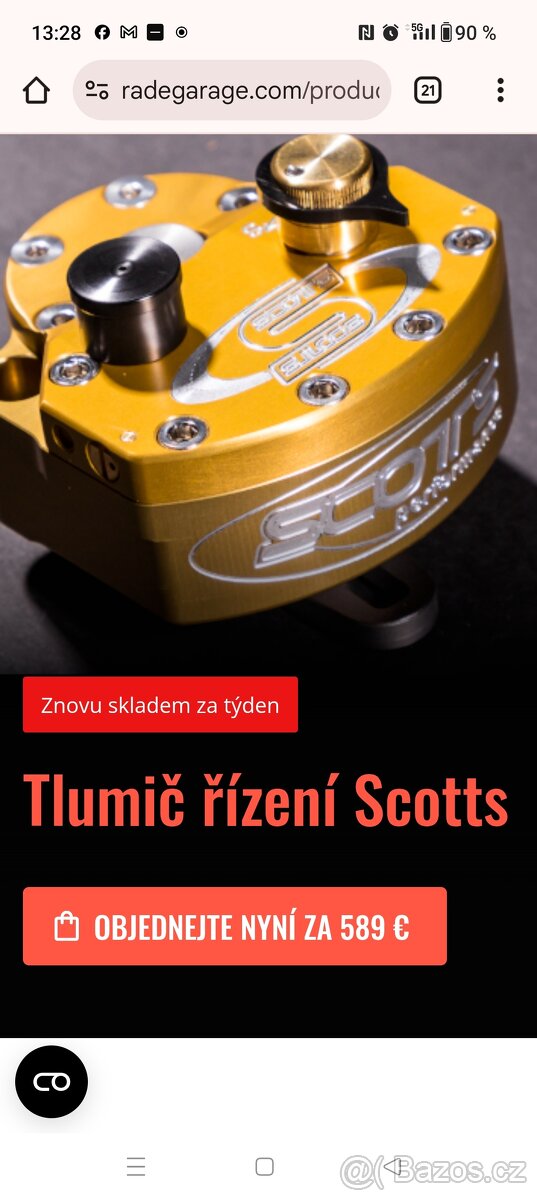 Tlumič řízení SCOTTS + adaptér na Husqvarnu 701