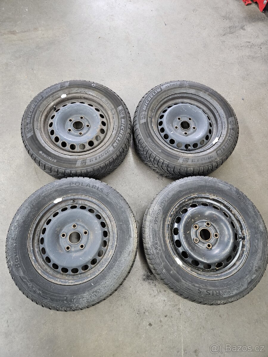Plechová zimní kola 195/65 R15 5x112 VW, Škoda, Audi, Seat