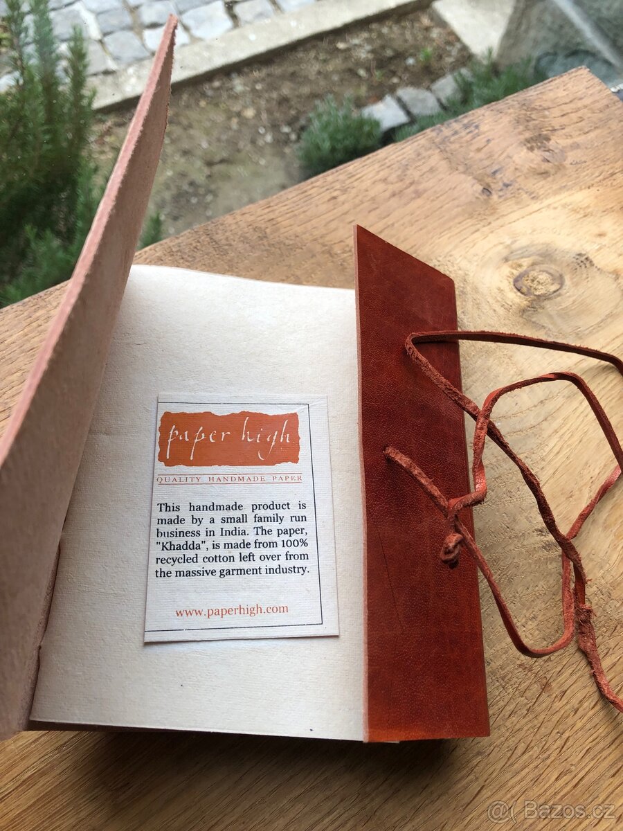 Ruční papír, kůže - zápisník / album