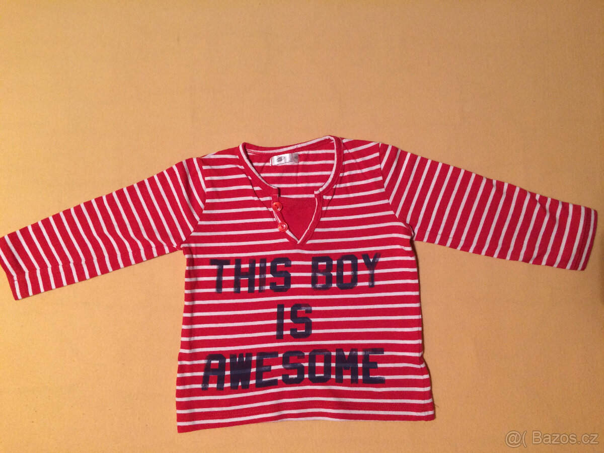 Trička vel.80 zánovní, zdarma