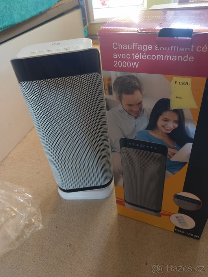 Elektrický topný ventilátor na dálkové ovládání 2000W