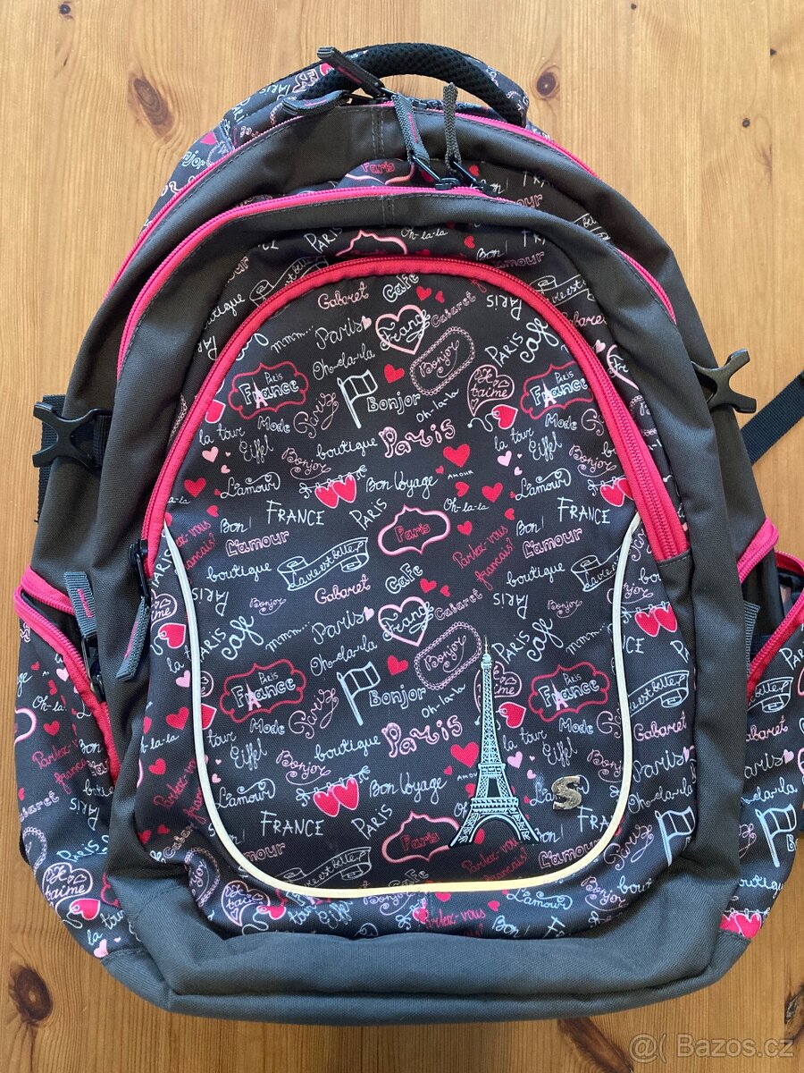Nenošená školní taška Stil Paris + sáček baagl