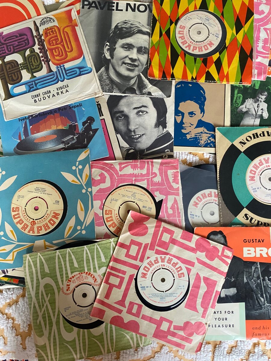 Starě retro malé gramodesky