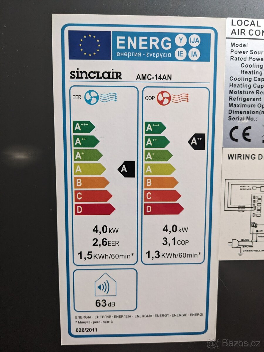 Prodám mobilní klimatizaci Sinclair AMC-14AN