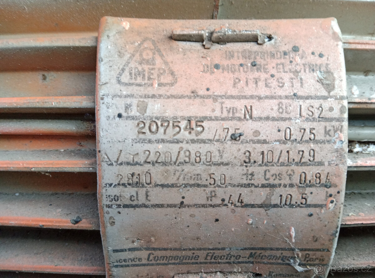 Elektromotor 0,75 kW, 2810 ot.