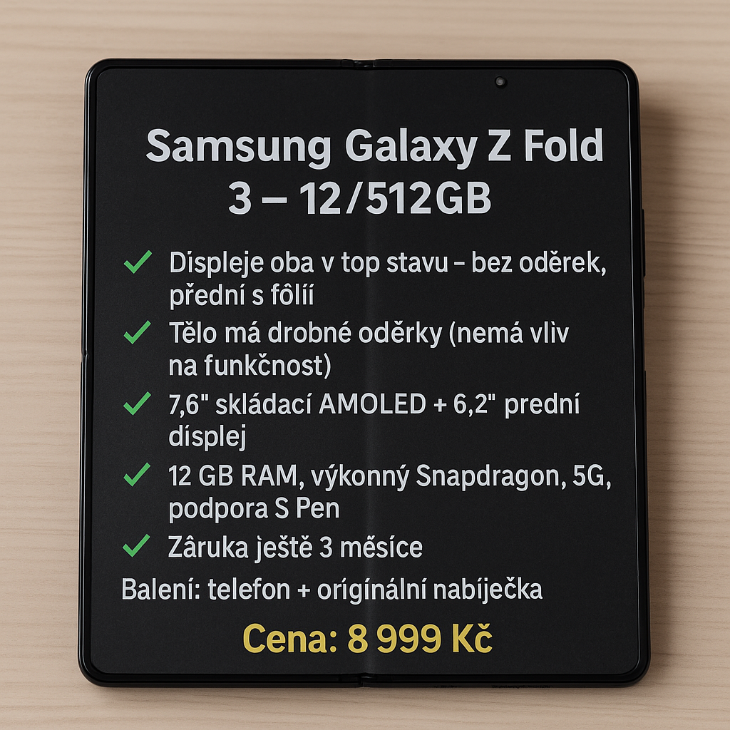 📱 Samsung Galaxy Z Fold 3 – 12/512GB - top cena