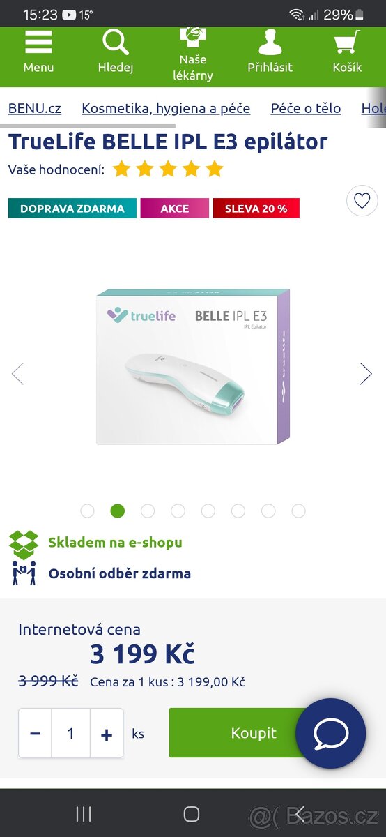 Belle laserový depilator