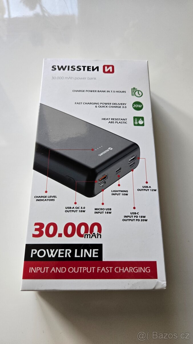 Powerbanka Swissten Power line 30000 mAh