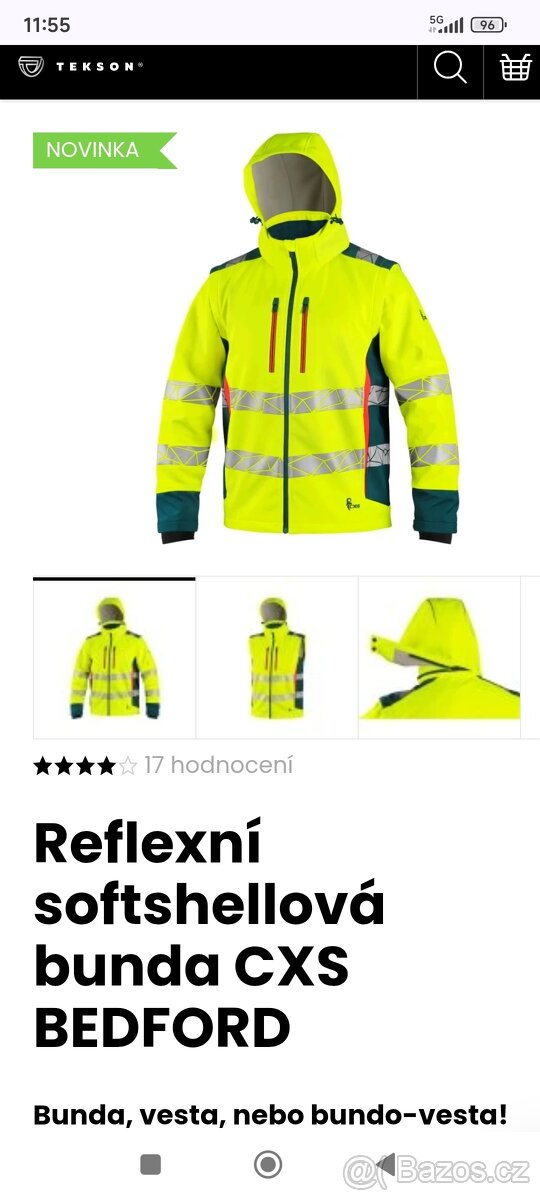 Pracovní reflexní zimní bunda