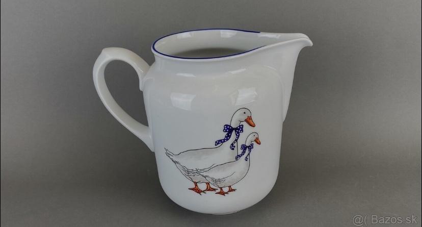 Džbán s motivem hus. 2L, modrá linka, MZ