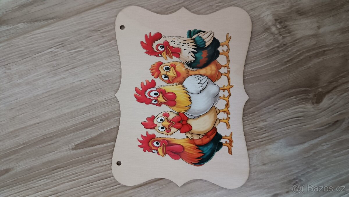 Dekorační cedulka slepičky