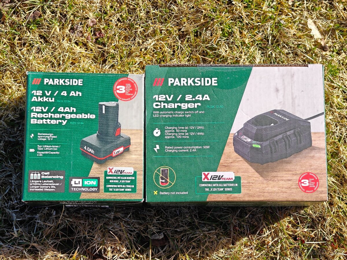 4Ah 12V baterka Parkside + nabíječka - nová